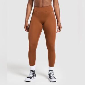 Gymshark POWER LEGGINGS brown size L NWT in packaging